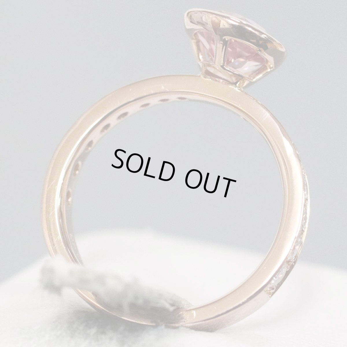 画像5: K18PGモルガナイトダイヤモンドリング M1.21 D0.46 3.7g #8 ソーティング (5)