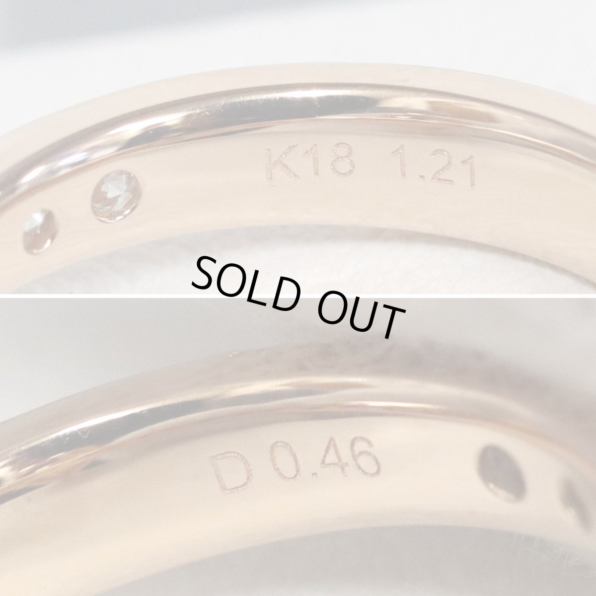 画像7: K18PGモルガナイトダイヤモンドリング M1.21 D0.46 3.7g #8 ソーティング (7)