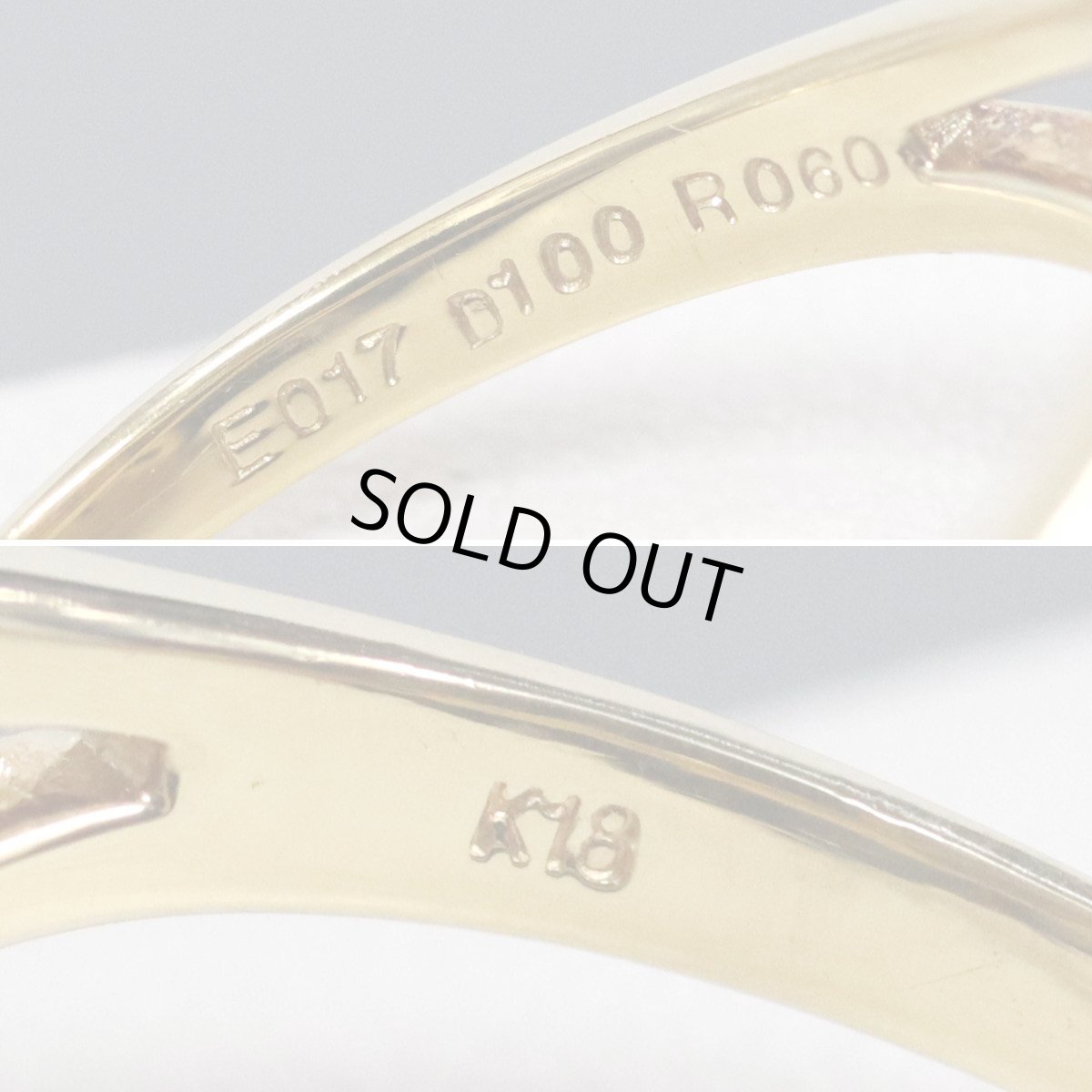 画像7: K18ダイヤモンドリング E0.17 D1.00 R0.60 花 7.5g #15.5 イエローゴールド (7)