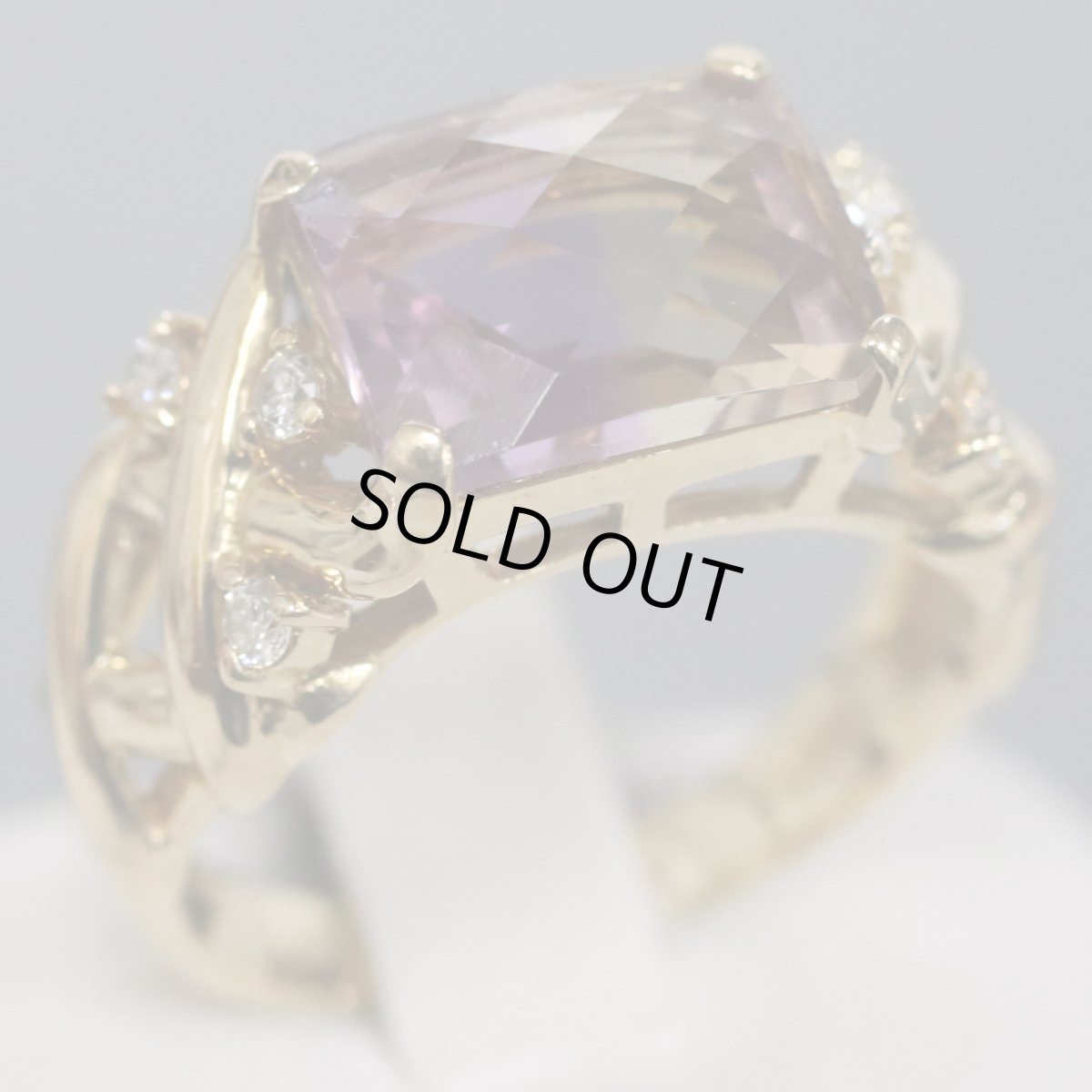 画像1: K18アメトリンダイヤモンドリング D0.12 5.4g #11 (1)