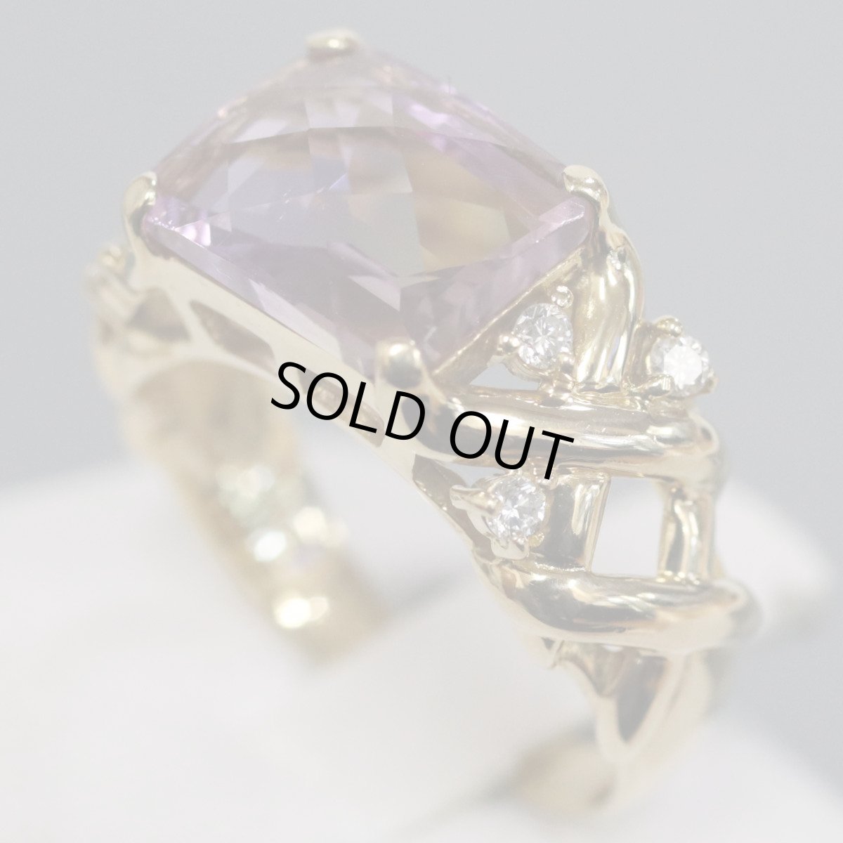 画像2: K18アメトリンダイヤモンドリング D0.12 5.4g #11 (2)