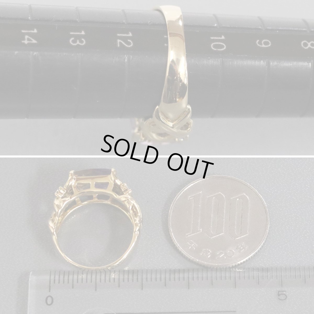 画像8: K18アメトリンダイヤモンドリング D0.12 5.4g #11 (8)