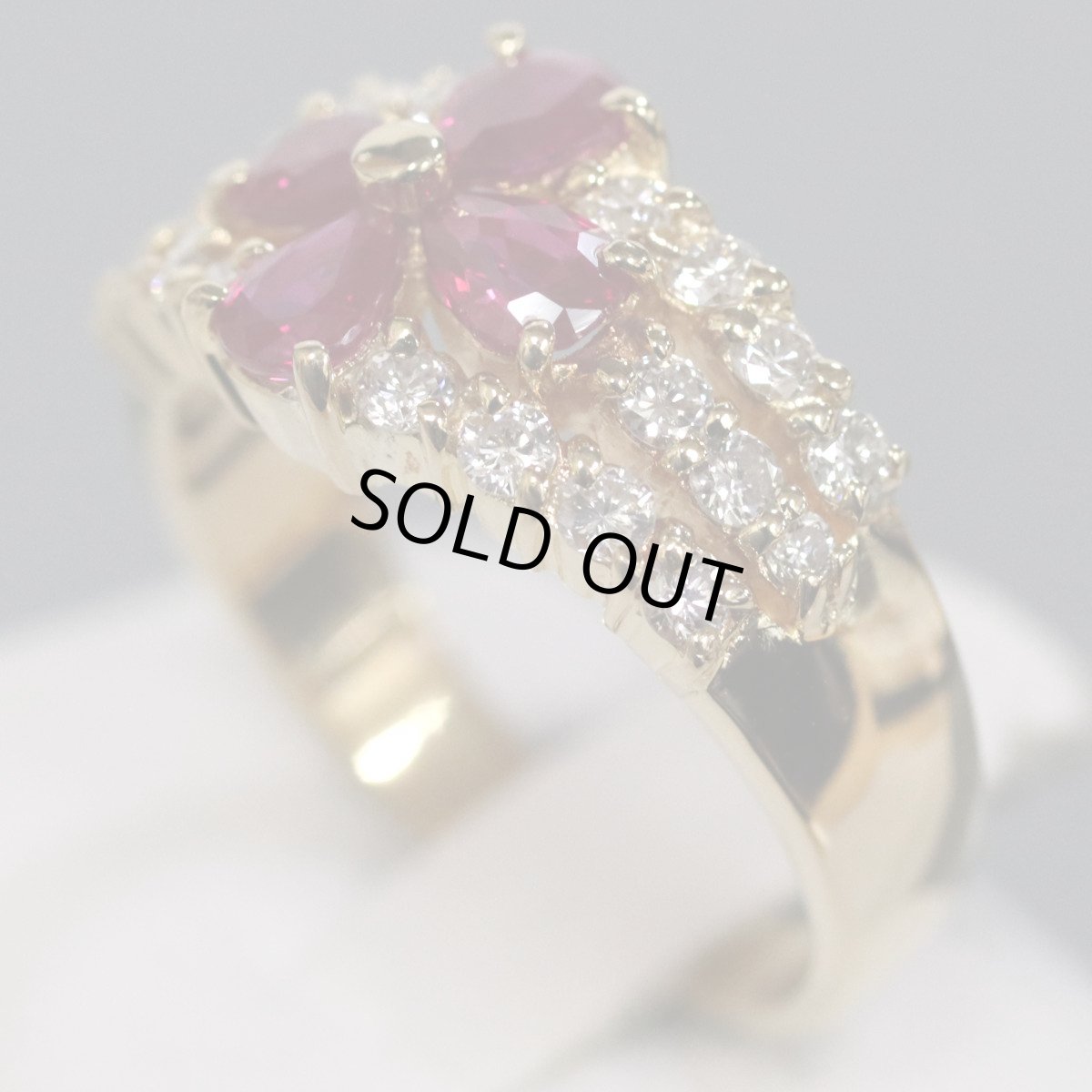 画像3: K18ルビーダイヤモンドリング R1.00 D0.54 5.5g #12.5 (3)