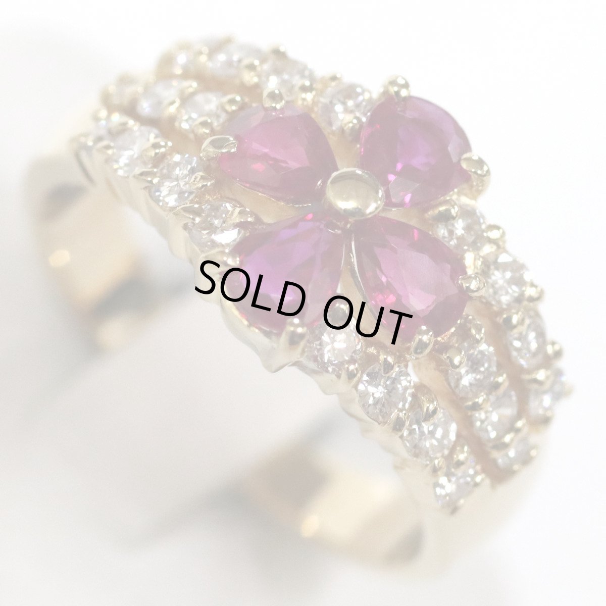 画像4: K18ルビーダイヤモンドリング R1.00 D0.54 5.5g #12.5 (4)