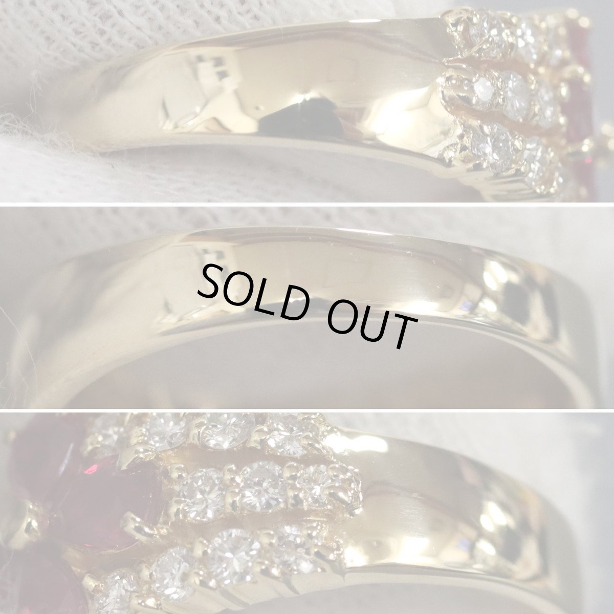 画像6: K18ルビーダイヤモンドリング R1.00 D0.54 5.5g #12.5 (6)