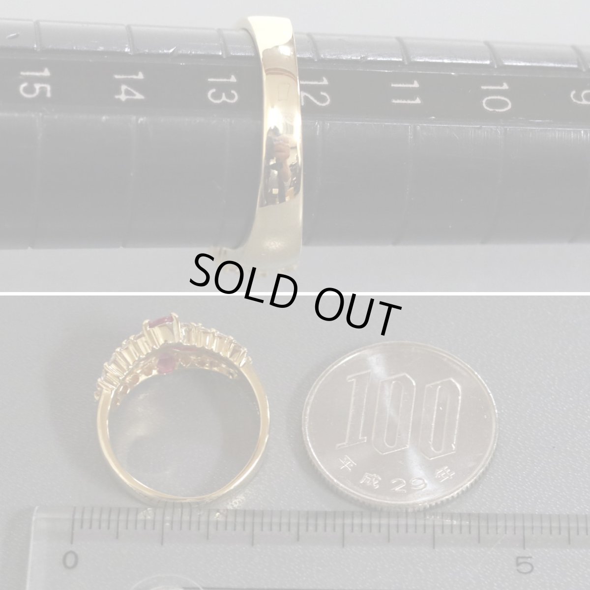 画像8: K18ルビーダイヤモンドリング R1.00 D0.54 5.5g #12.5 (8)