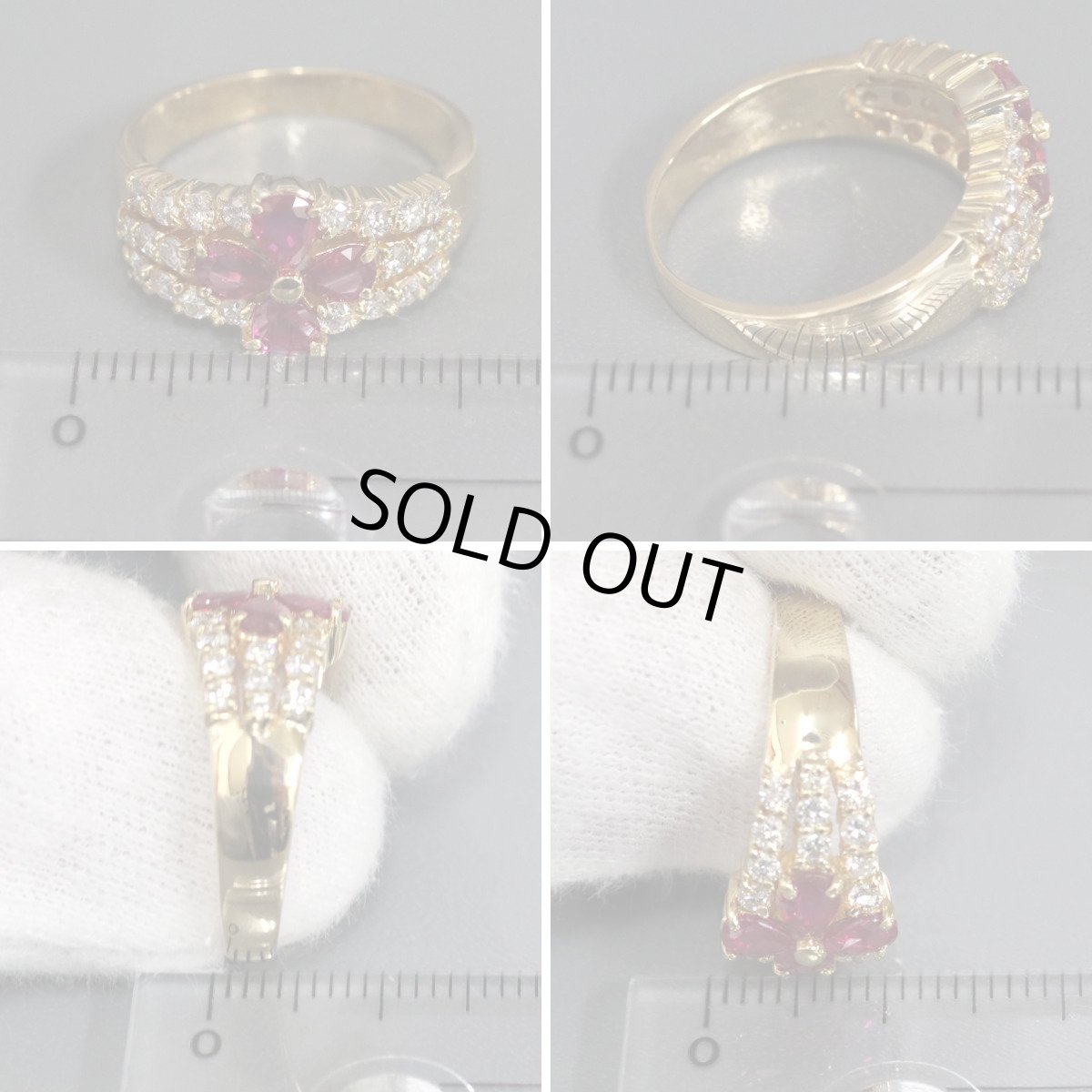 画像9: K18ルビーダイヤモンドリング R1.00 D0.54 5.5g #12.5 (9)