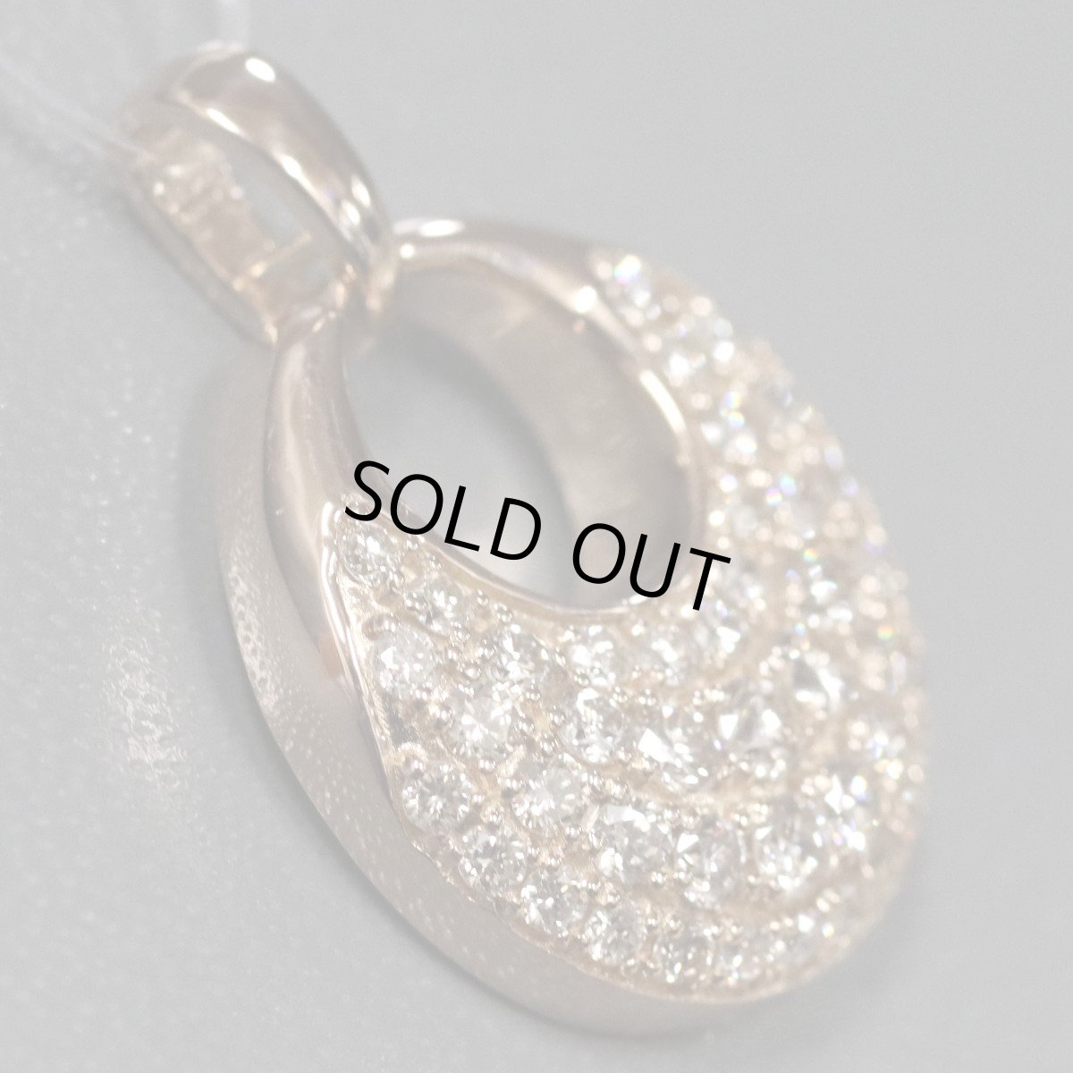 画像2: K18PGダイヤモンドペンダントトップ D1.00 6.0g 鑑別書 ピンクゴールド (2)