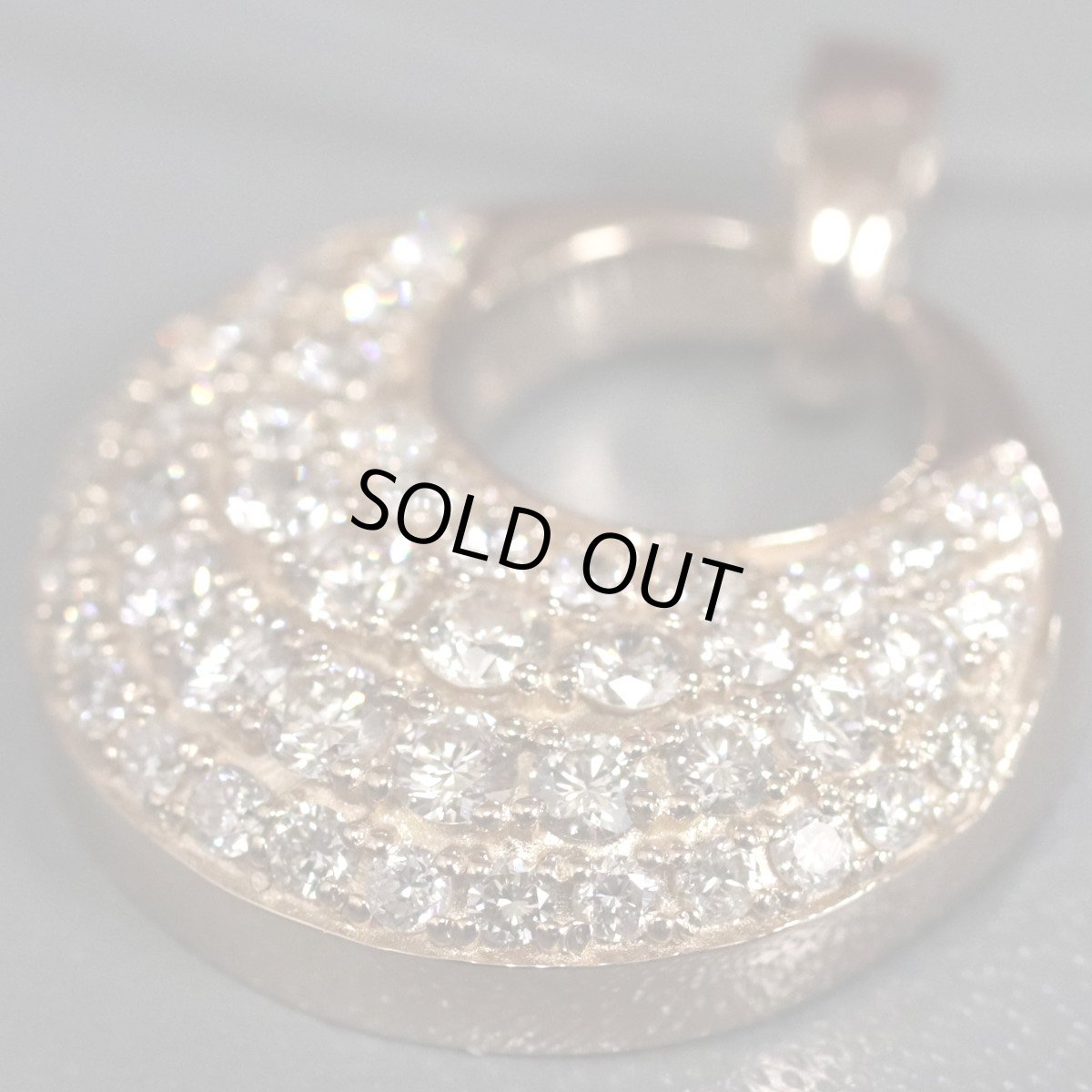 画像4: K18PGダイヤモンドペンダントトップ D1.00 6.0g 鑑別書 ピンクゴールド (4)