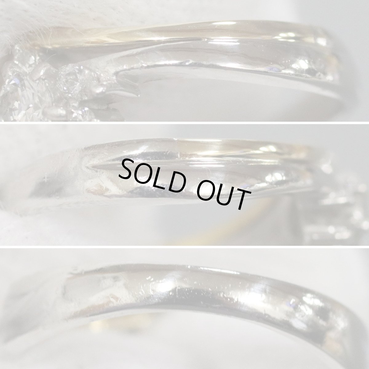 画像6: Pt900/K18ダイヤモンドリング D0.12 D0.18 4.3g #8 (6)