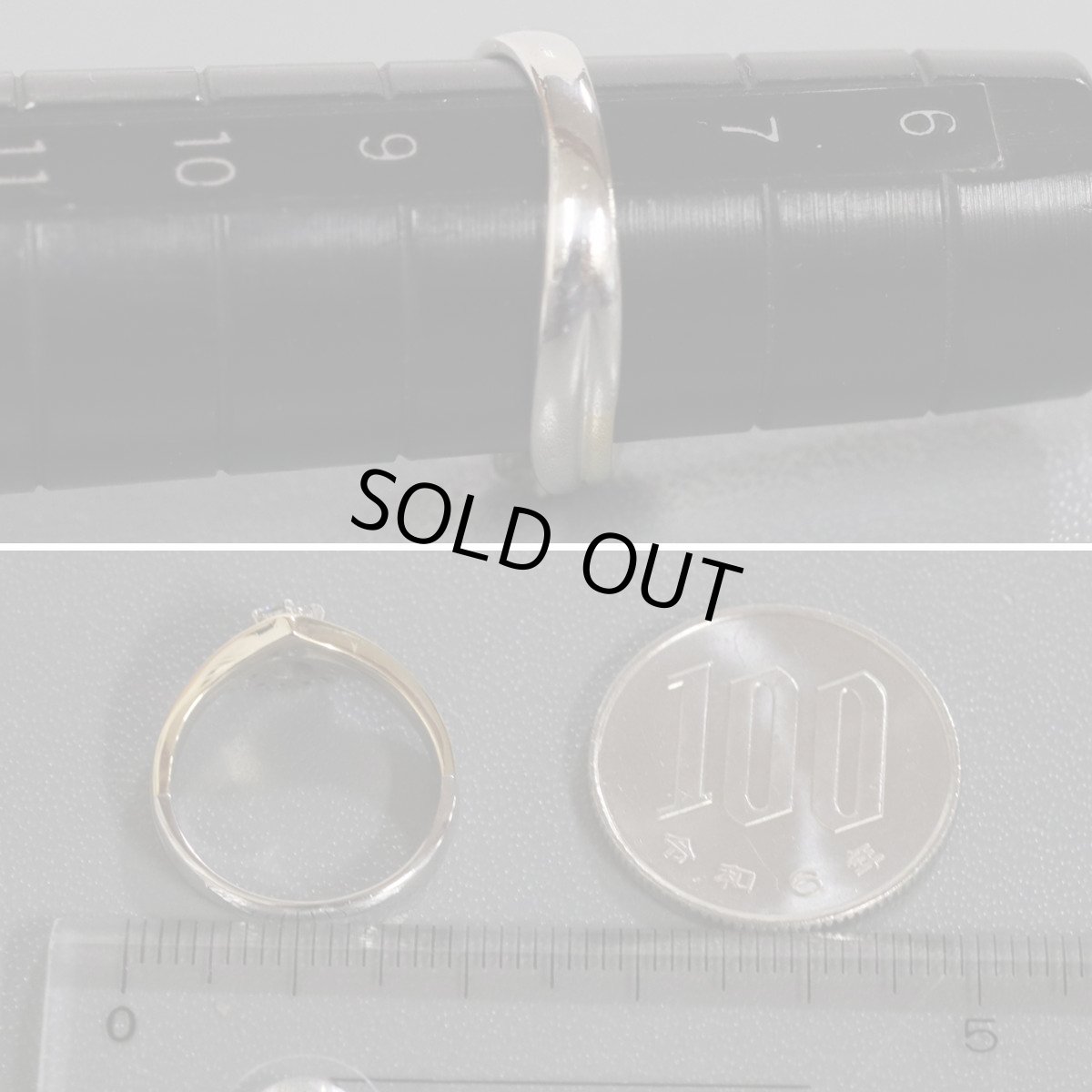 画像8: Pt900/K18ダイヤモンドリング D0.12 D0.18 4.3g #8 (8)