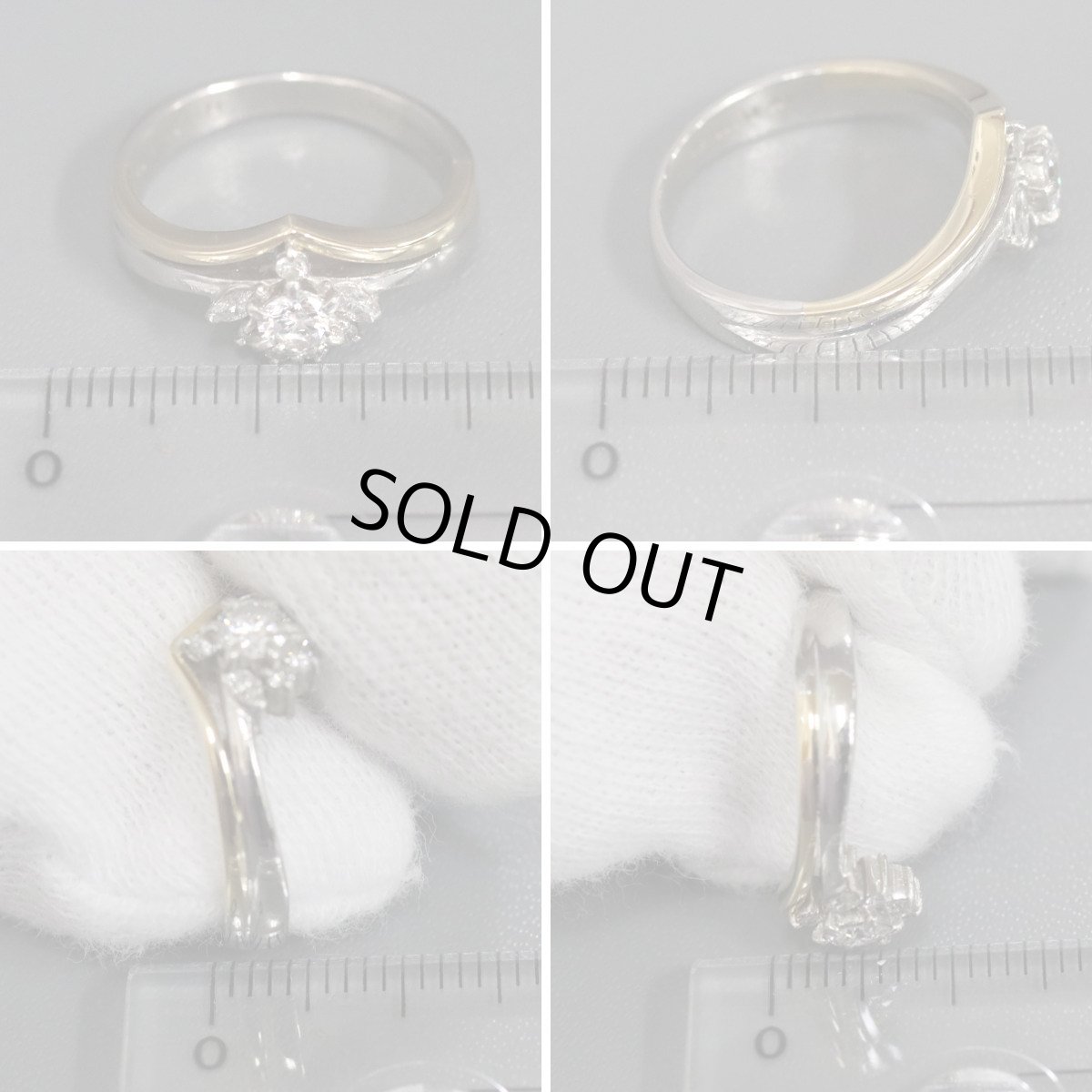 画像9: Pt900/K18ダイヤモンドリング D0.12 D0.18 4.3g #8 (9)