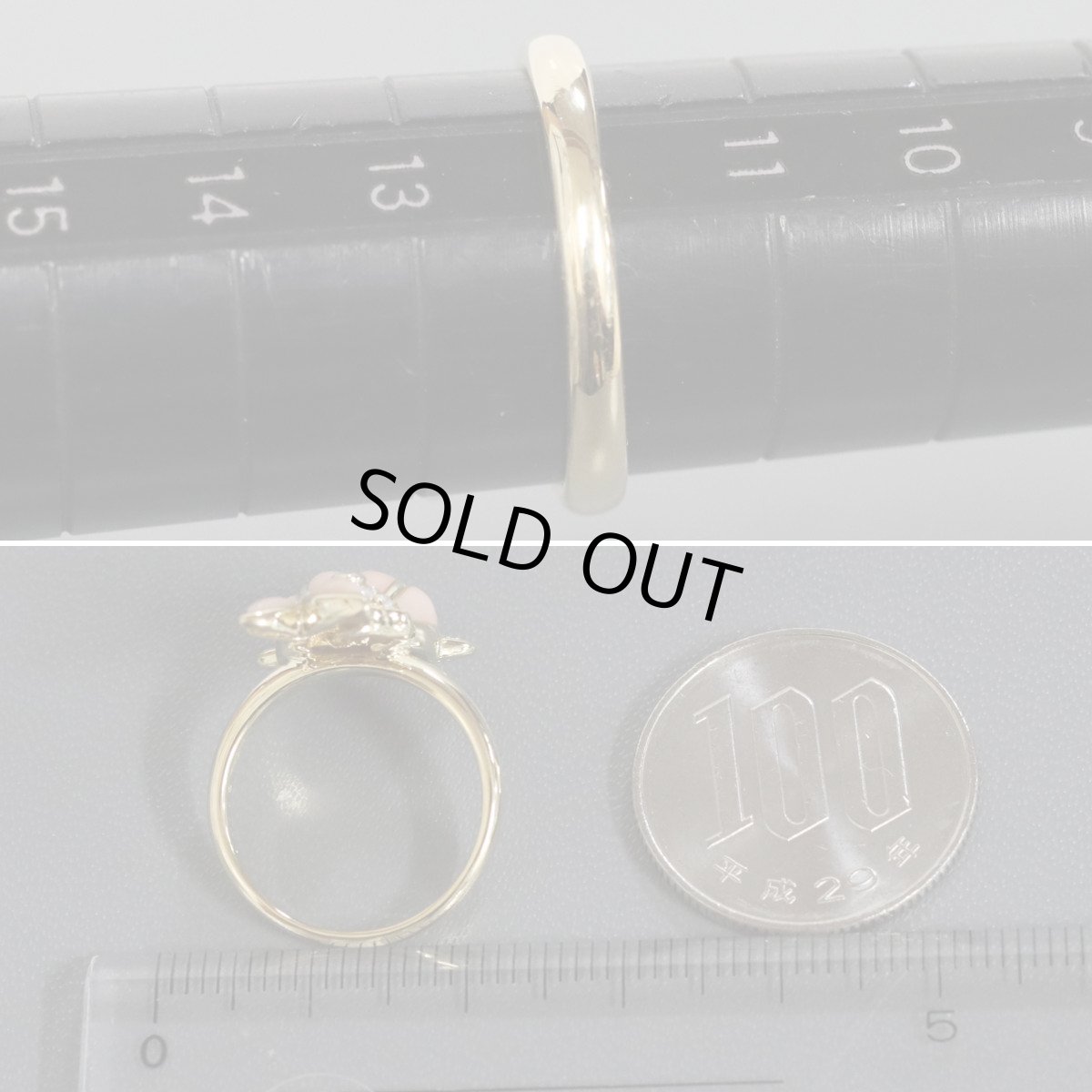 画像8: K18ダイヤモンドルビーリング うさぎ D0.17 R0.02 6.5g #12 (8)