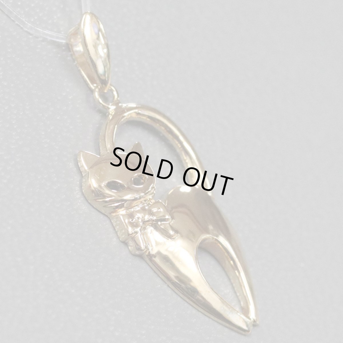 画像3: K18ペンダントトップ 1.6g ネコモチーフ (3)