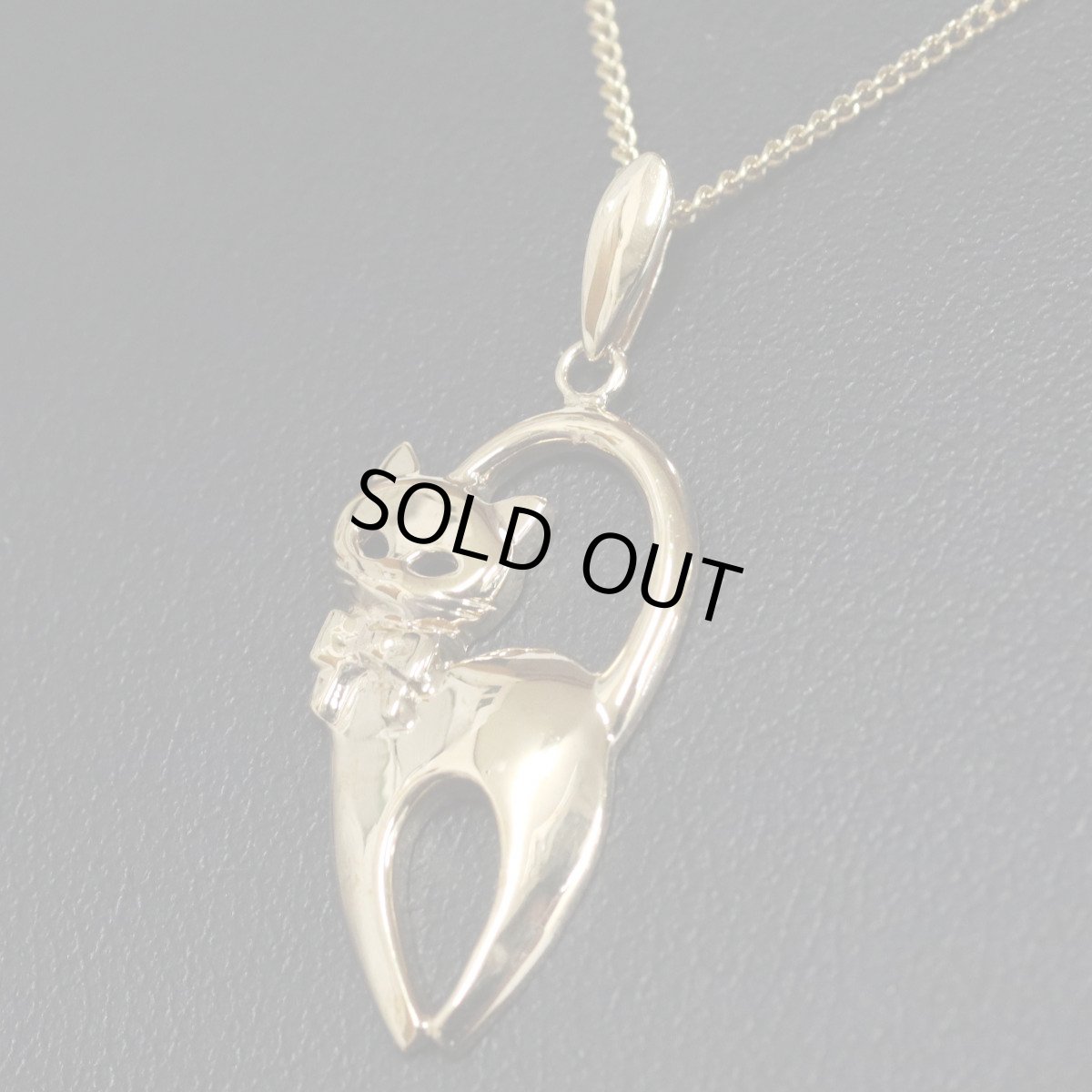 画像8: K18ペンダントトップ 1.6g ネコモチーフ (8)