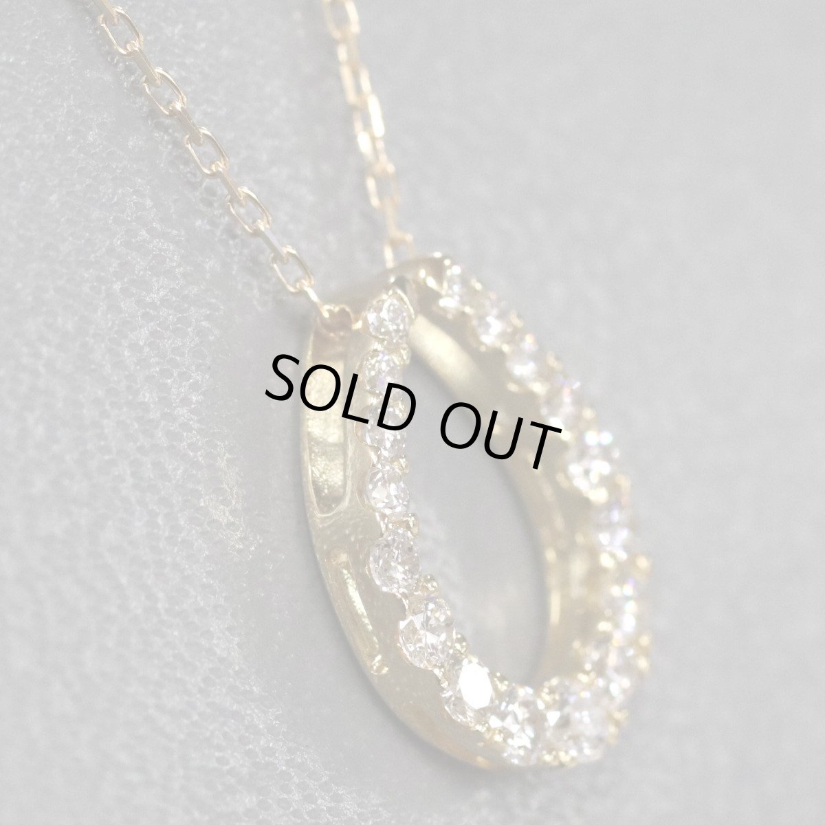 画像2: K18ダイヤモンドペンダント 馬蹄 D0.50 2.6g イエローゴールド (2)