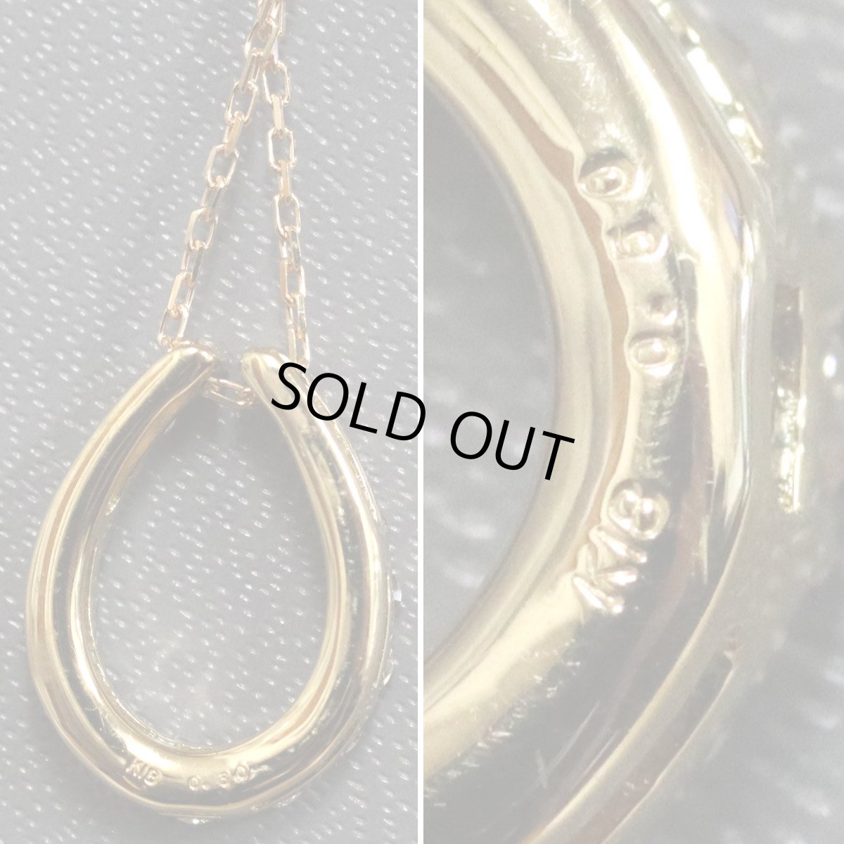 画像5: K18ダイヤモンドペンダント 馬蹄 D0.50 2.6g イエローゴールド (5)