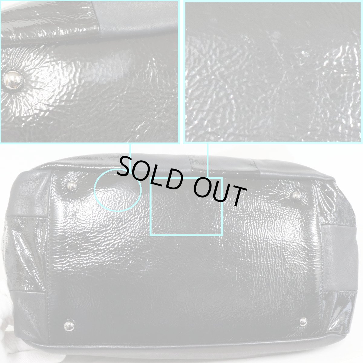 画像6: シャネル ココマーク レザー/パテントレザー パッチワーク チェーンショルダーバッグ (6)