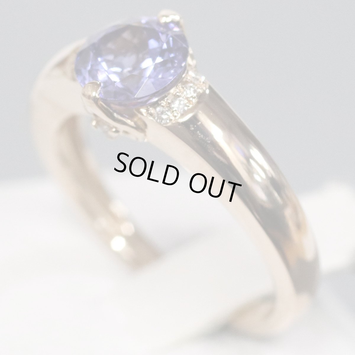 画像2: K18PGタンザナイトダイヤモンドリング TZ1.13 D0.06 4.0g #11 鑑別書 ピンクゴールド (2)