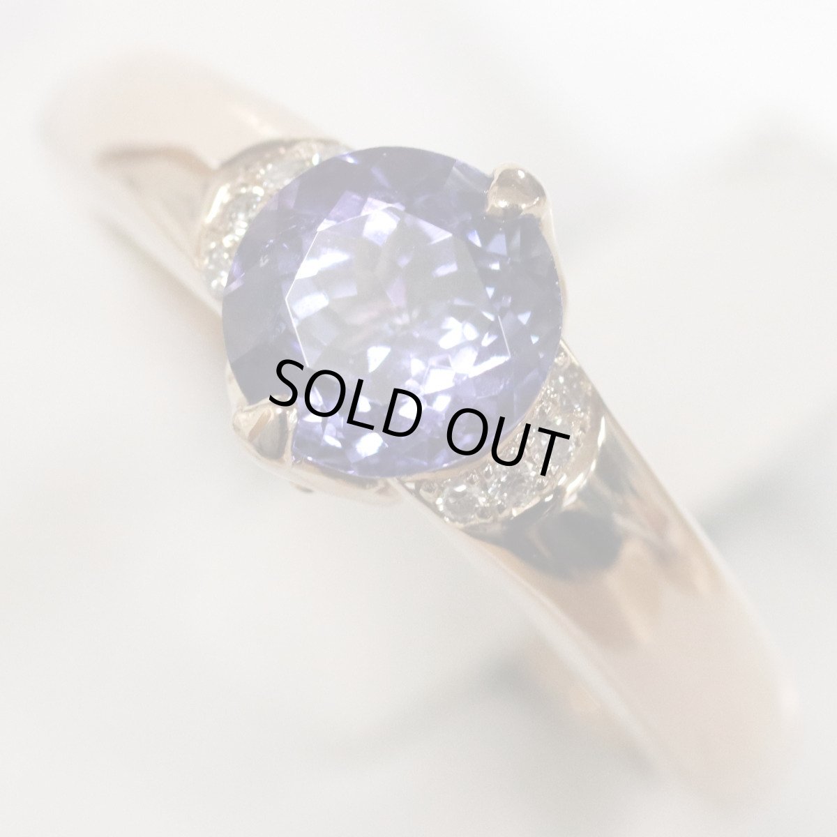 画像4: K18PGタンザナイトダイヤモンドリング TZ1.13 D0.06 4.0g #11 鑑別書 ピンクゴールド (4)