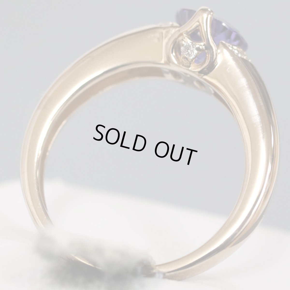 画像5: K18PGタンザナイトダイヤモンドリング TZ1.13 D0.06 4.0g #11 鑑別書 ピンクゴールド (5)