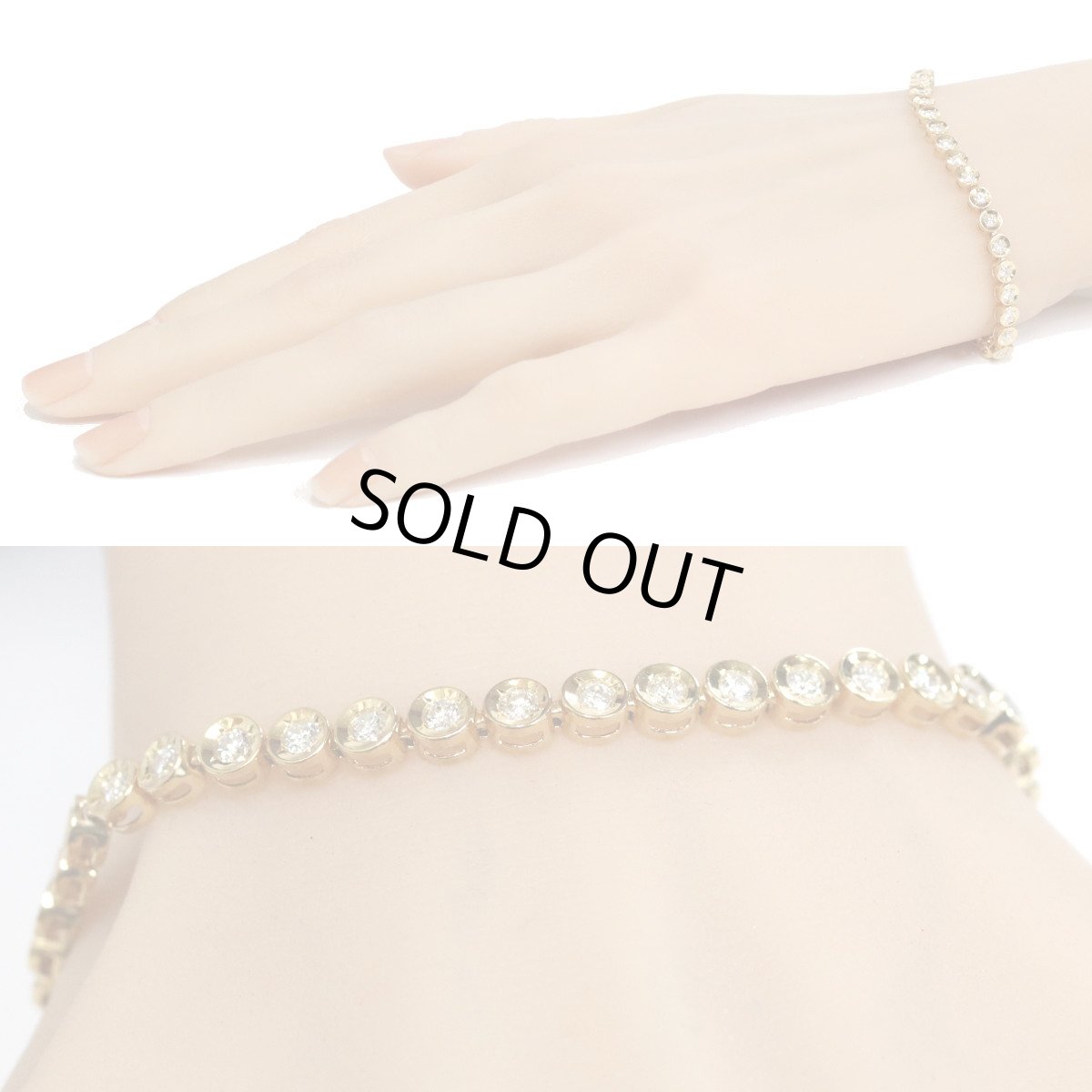 画像8: K18ダイヤモンドテニスブレスレット D2.02 10.6g (8)