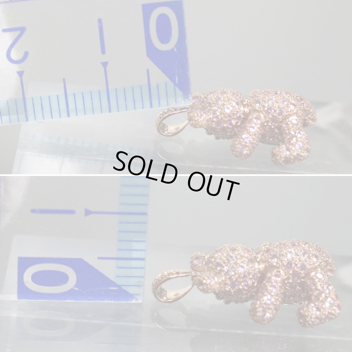 画像7: 18KPG/750PGサファイアペンダントトップ S1.37 3.2g クマモチーフ (7)