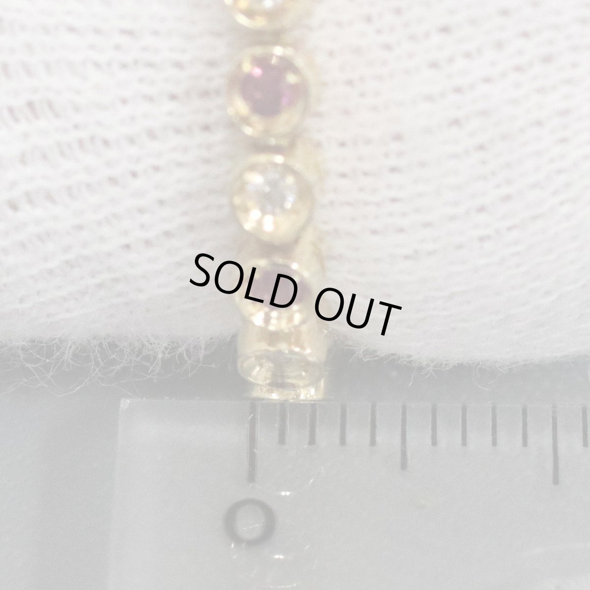 画像6: 18Kルビーダイヤモンドテニスブレスレット R0.90 D0.50 9.3g イエローゴールド (6)