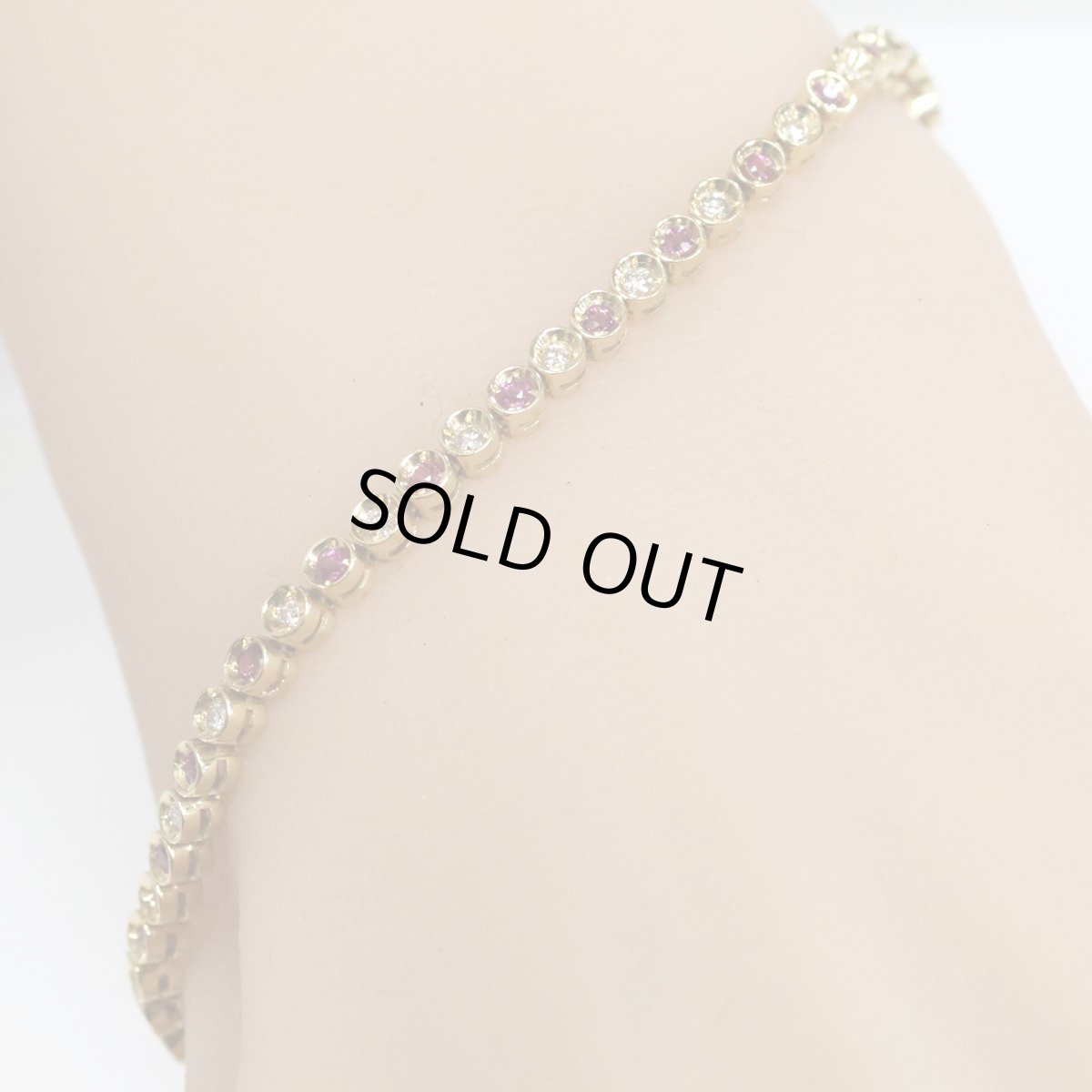 画像9: 18Kルビーダイヤモンドテニスブレスレット R0.90 D0.50 9.3g イエローゴールド (9)