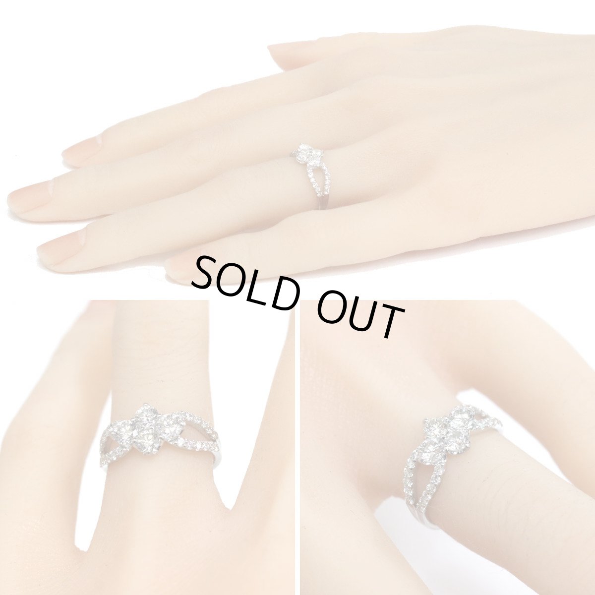 画像10: Pt900ダイヤモンドリング D0.89 D0.26 4.0g #9.5 (10)