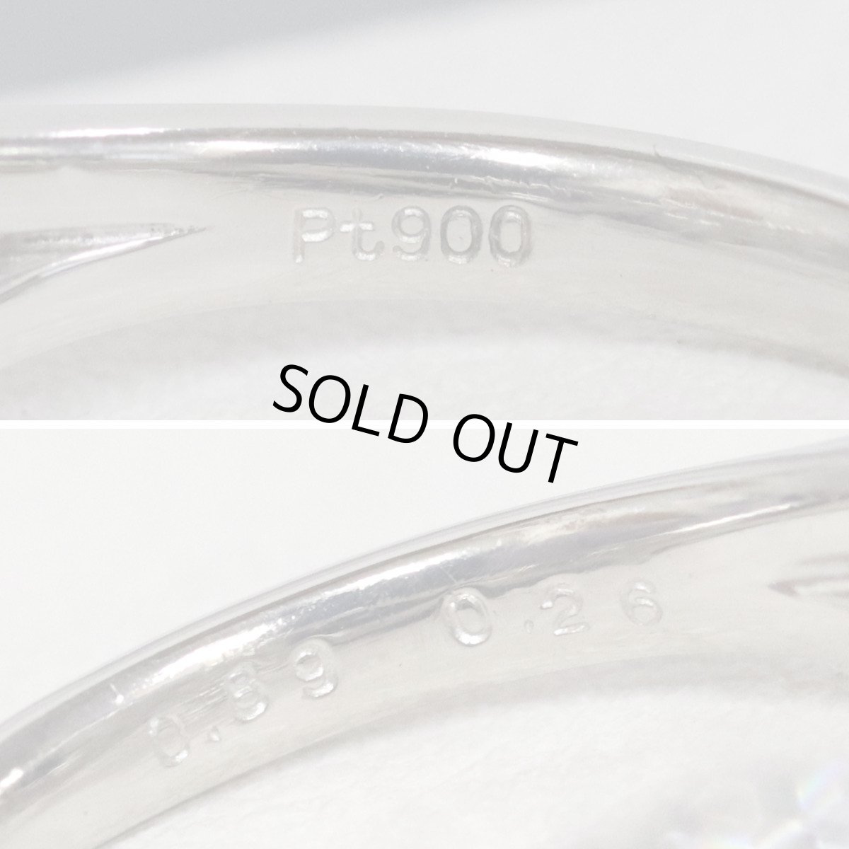 画像7: Pt900ダイヤモンドリング D0.89 D0.26 4.0g #9.5 (7)