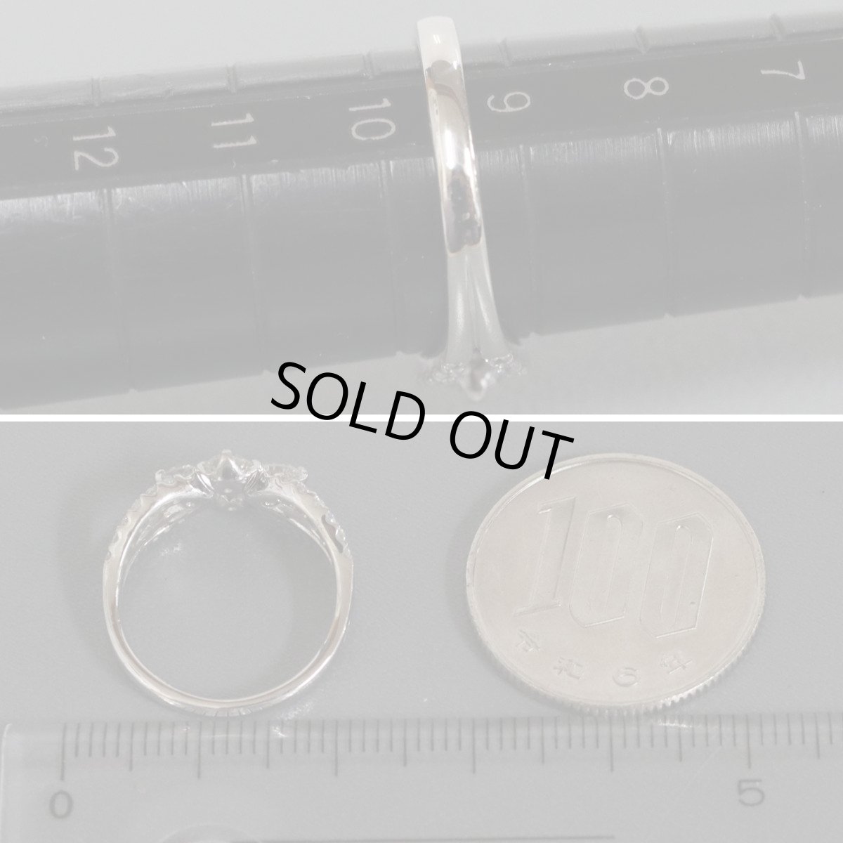 画像8: Pt900ダイヤモンドリング D0.89 D0.26 4.0g #9.5 (8)