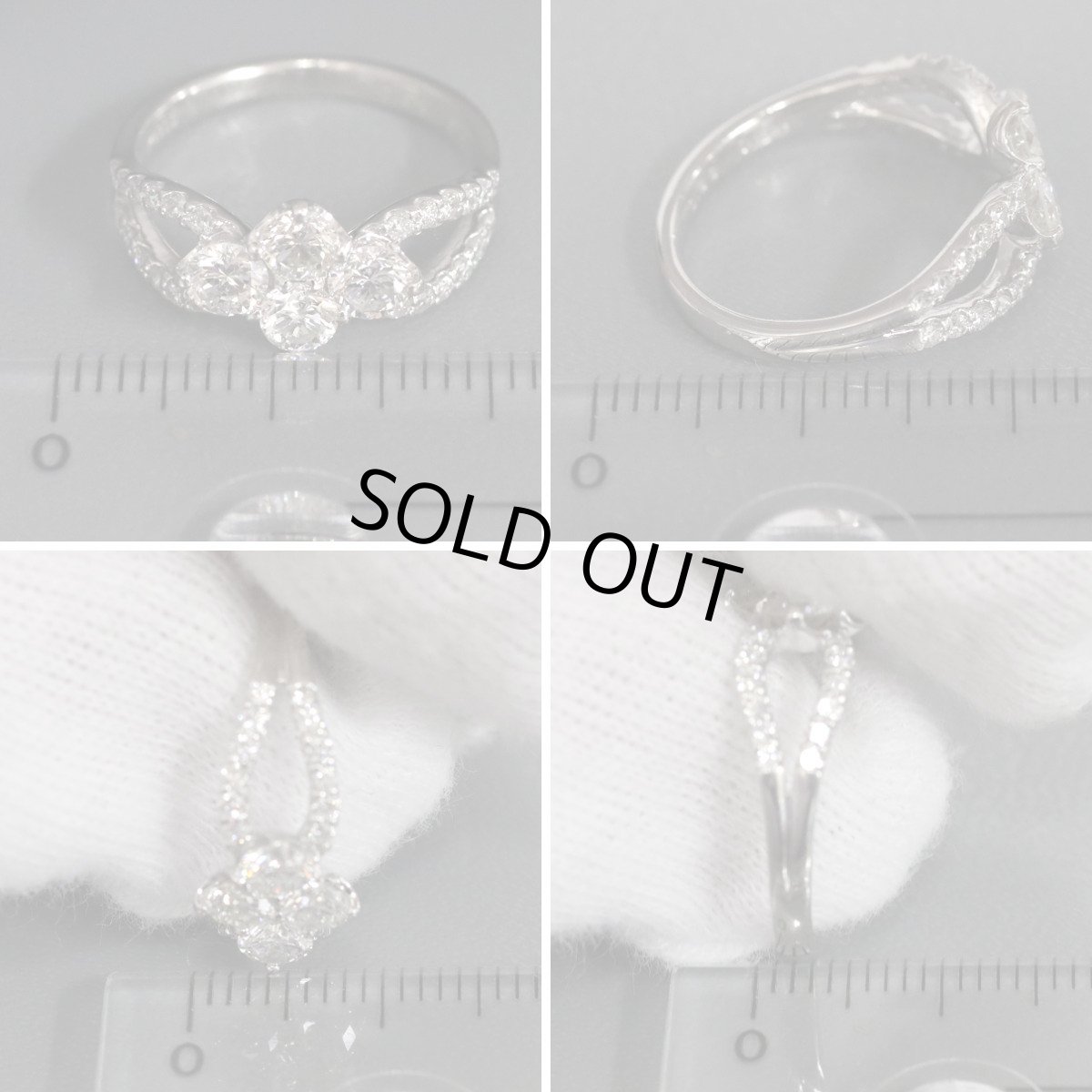 画像9: Pt900ダイヤモンドリング D0.89 D0.26 4.0g #9.5 (9)