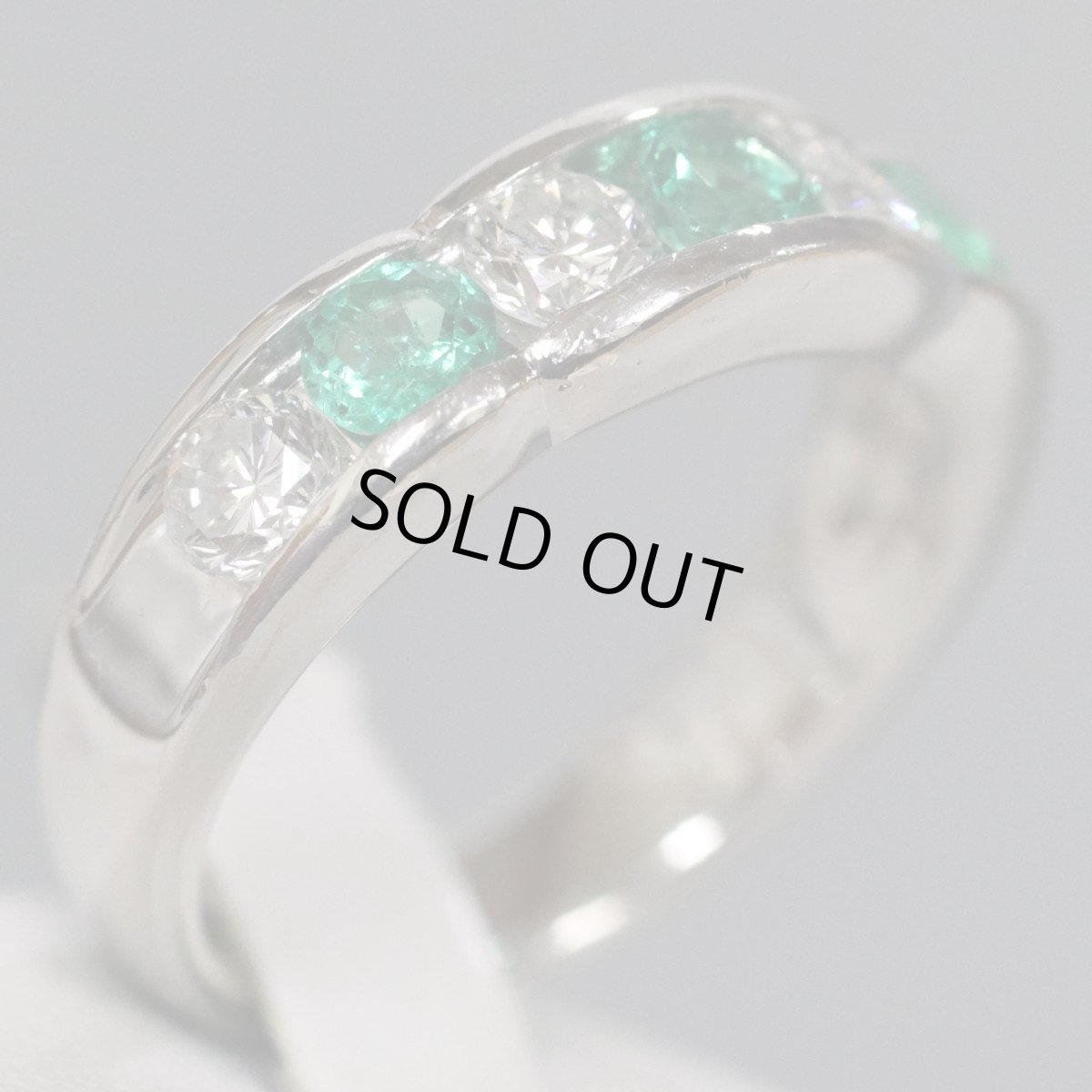 画像3: Pt900エメラルドダイヤモンドリング E0.54 D0.26 8.4g  #12.5 (3)