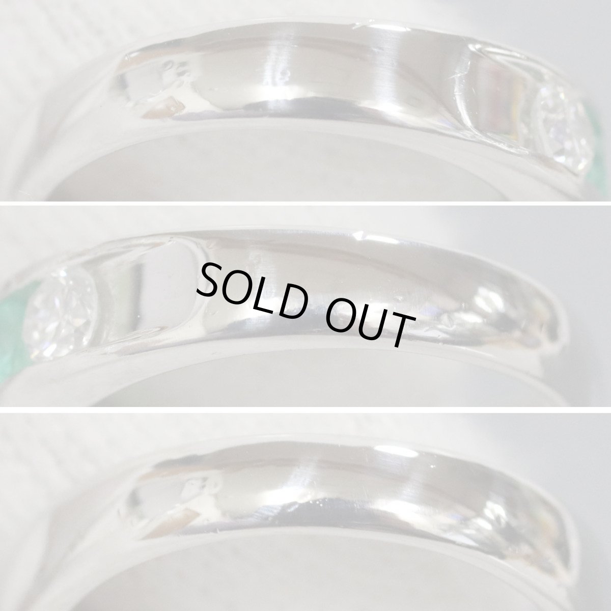 画像6: Pt900エメラルドダイヤモンドリング E0.54 D0.26 8.4g  #12.5 (6)