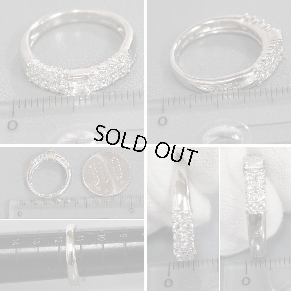 画像9: Pt900ダイヤモンドリング D0.27 D0.50 6.4g #11.5 (9)