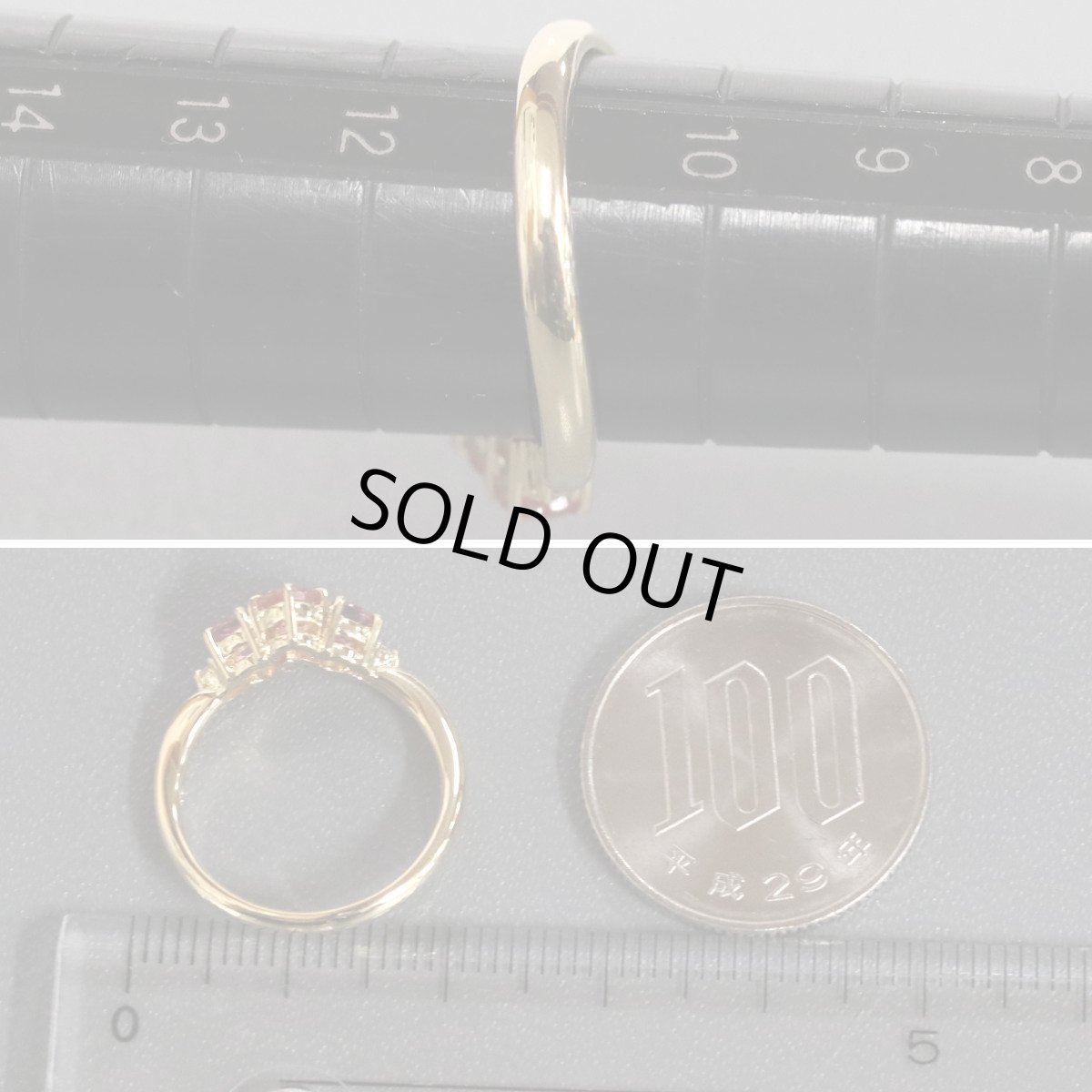 画像8: タサキ K18ピンクトルマリンダイヤモンドリング D0.03 3.4g #11 (8)