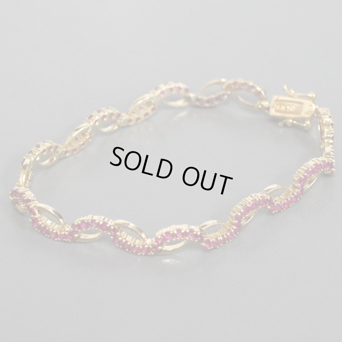 画像1: K18ピンクサファイアブレスレット S4.50 12.9g (1)