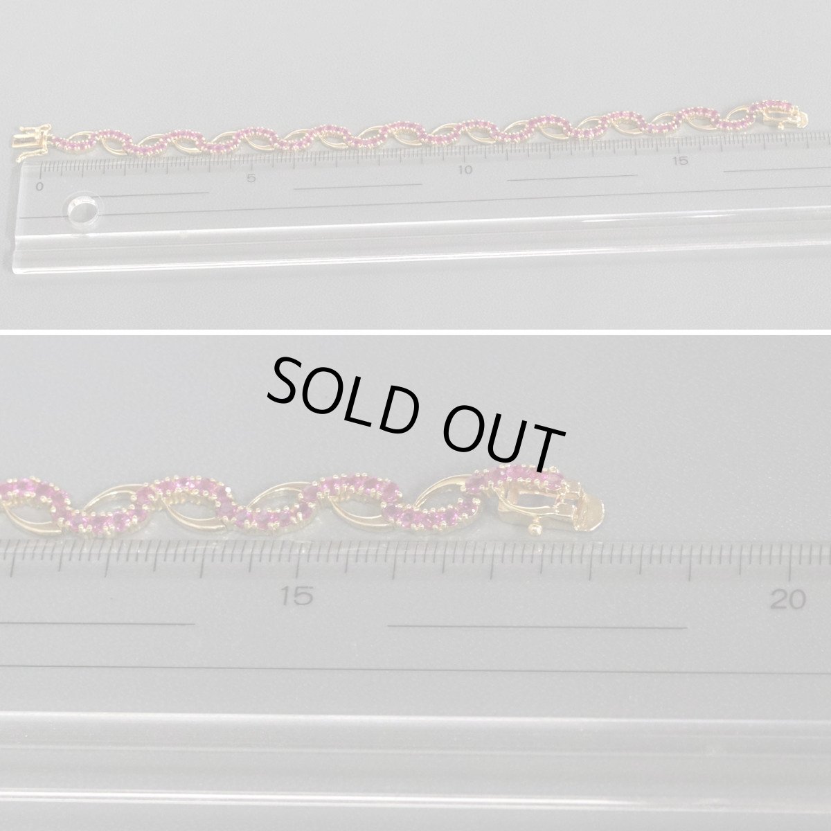 画像7: K18ピンクサファイアブレスレット S4.50 12.9g (7)