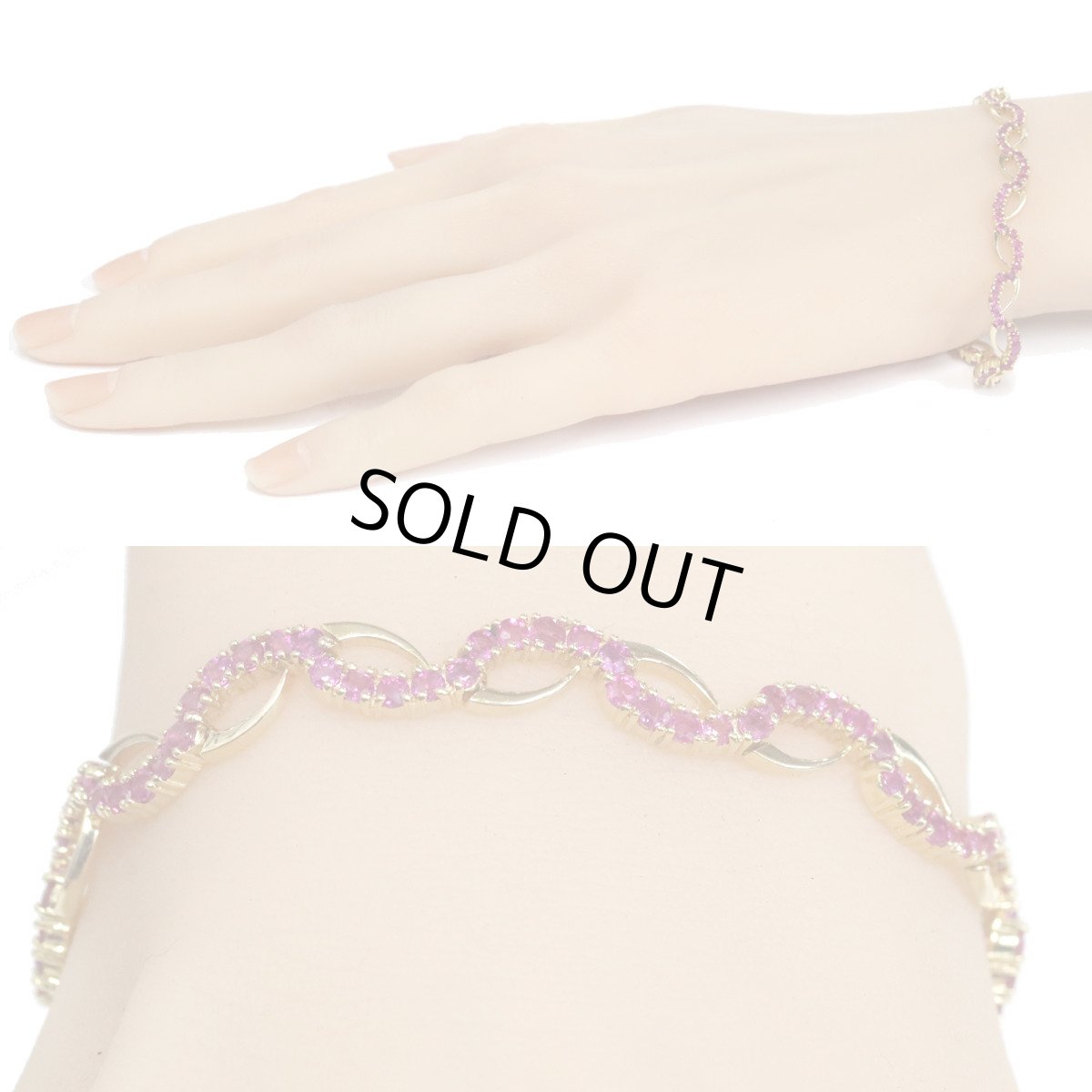 画像8: K18ピンクサファイアブレスレット S4.50 12.9g (8)