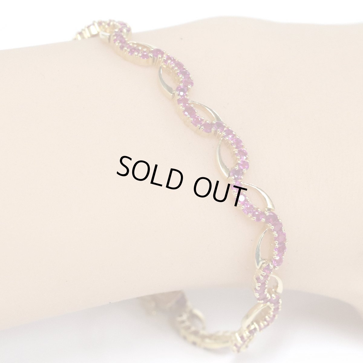 画像9: K18ピンクサファイアブレスレット S4.50 12.9g (9)