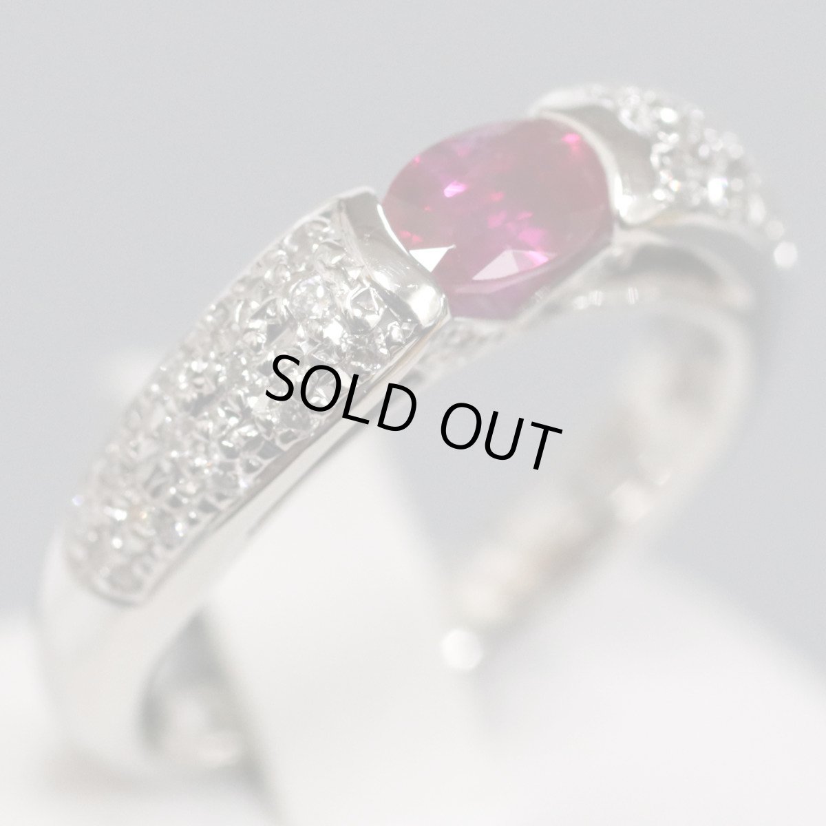 画像1: Pt850ルビーダイヤモンドリング R0.66 D0.23 8.9g #12 ソーティング (1)