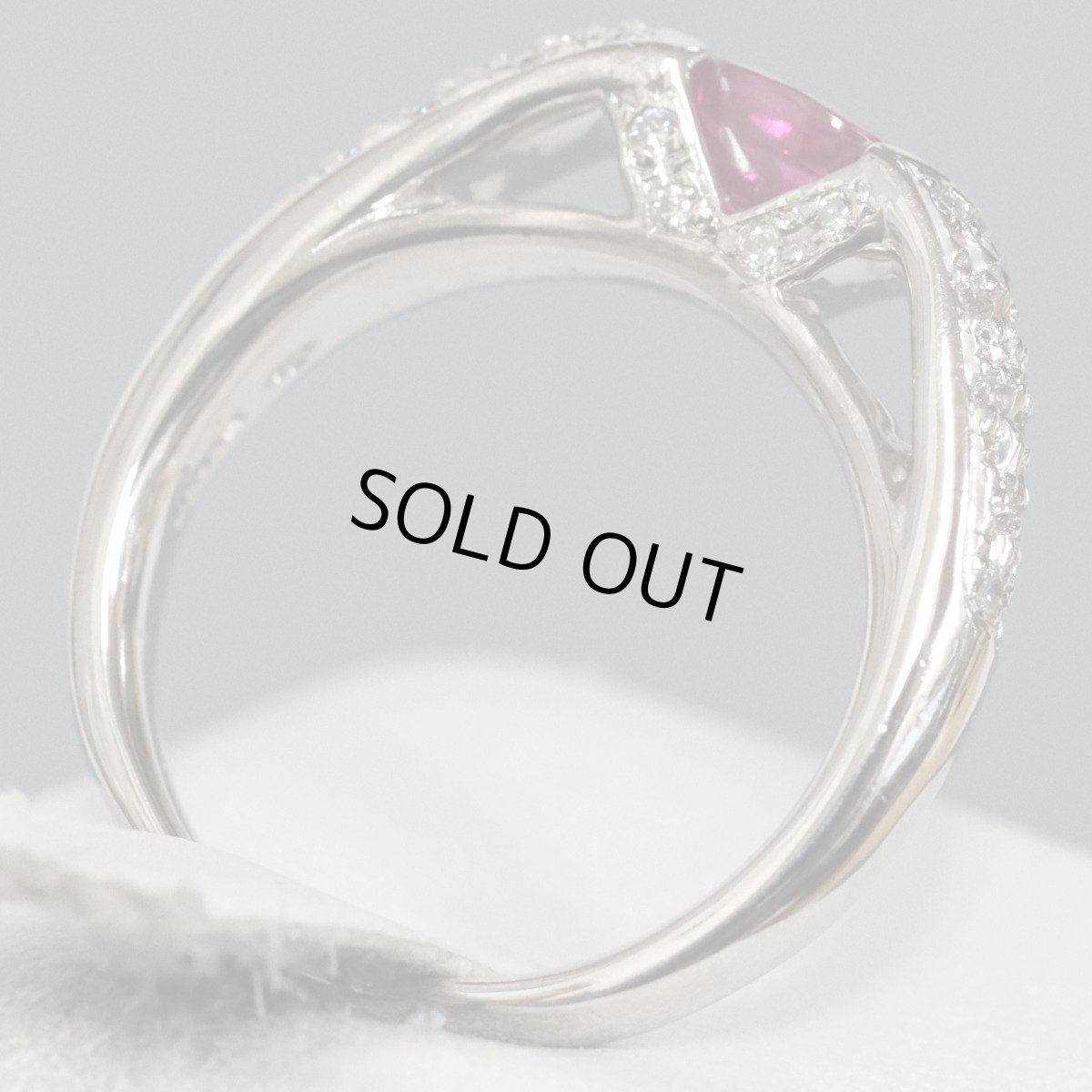 画像4: Pt850ルビーダイヤモンドリング R0.66 D0.23 8.9g #12 ソーティング (4)