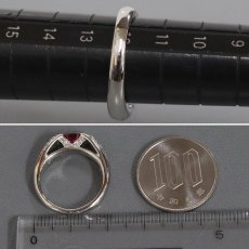 画像7: Pt850ルビーダイヤモンドリング R0.66 D0.23 8.9g #12 ソーティング (7)
