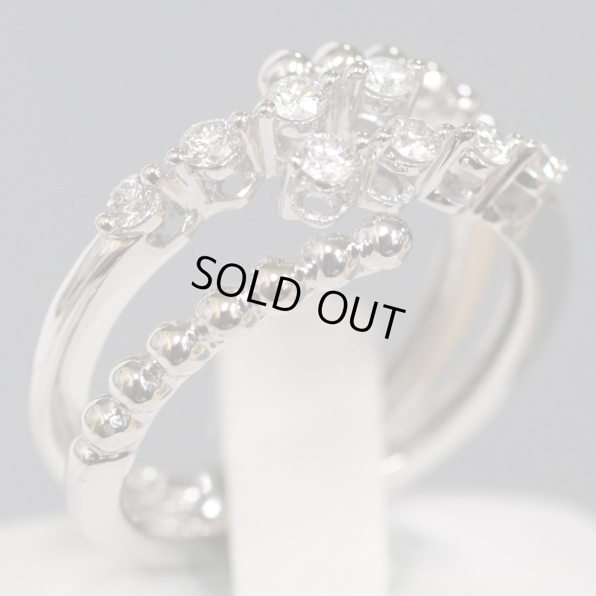 画像1: K18WGダイヤモンドリング D0.30 5.3g 可変式 (1)