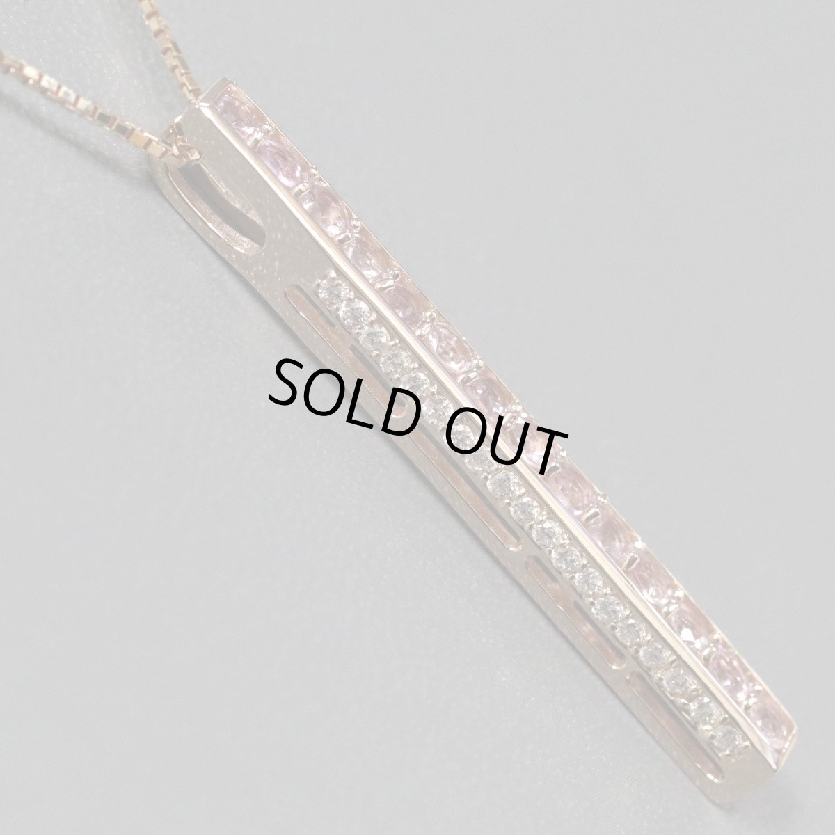 画像2: K18PGピンクサファイアダイヤモンドペンダント SP1.10 D0.38 7.5g (2)