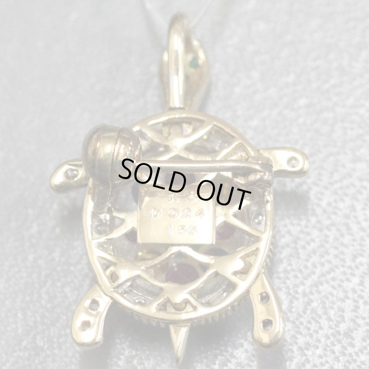 画像6: K18マルチカラーダイヤモンドペンダントトップ 1.56 D0.24 4.7g カメモチーフ (6)