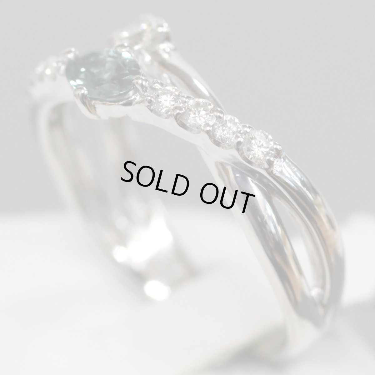 画像2: Pt900アレキサンドライトダイヤモンドリング D0.28 A0.22 5.0g #11 ソーティング (2)