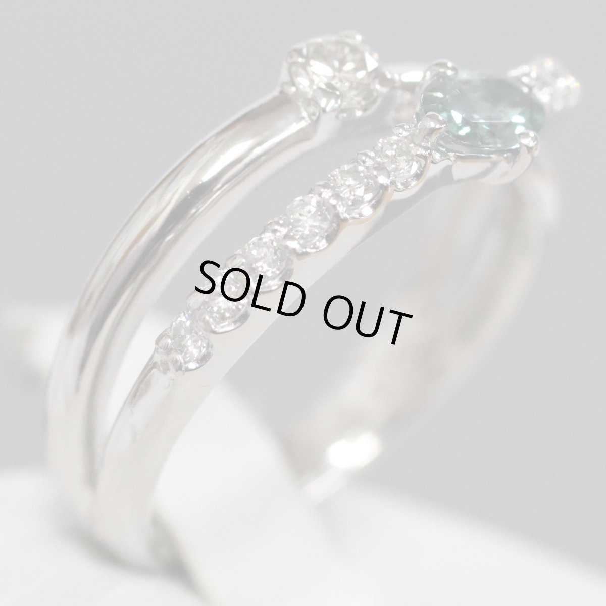 画像3: Pt900アレキサンドライトダイヤモンドリング D0.28 A0.22 5.0g #11 ソーティング (3)