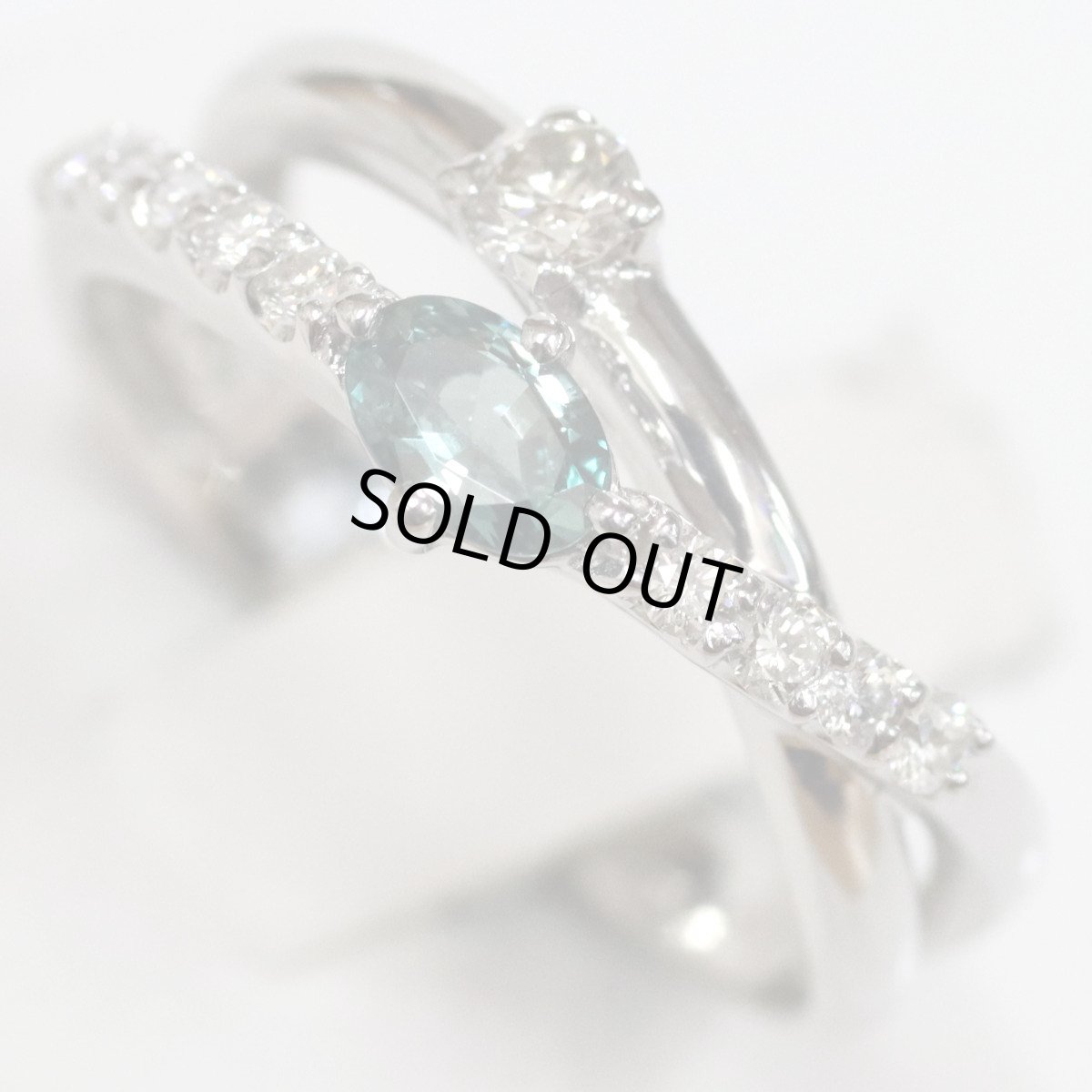 画像4: Pt900アレキサンドライトダイヤモンドリング D0.28 A0.22 5.0g #11 ソーティング (4)